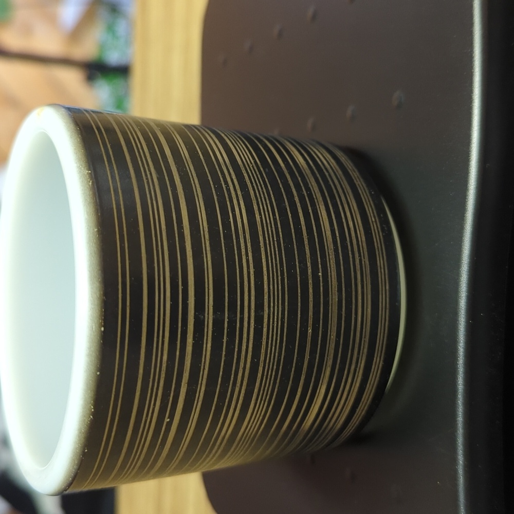 Pyrex Terra Mug Black and Tan Cup Vintage Kitchen - Picture 3 of 11